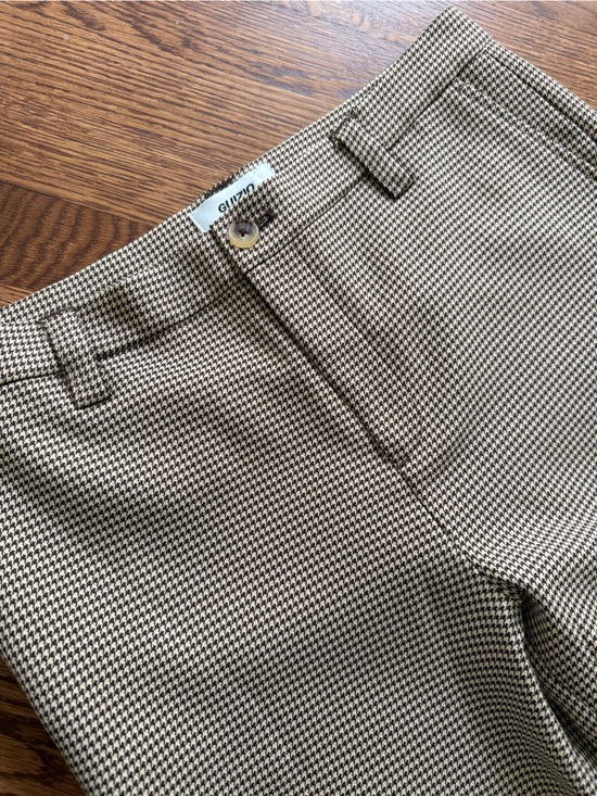 Danielle Guizio Pants - DANIELLE GUIZIO Wide Leg‎ Houndstooth Trousers Pants Designer Classic Brown M